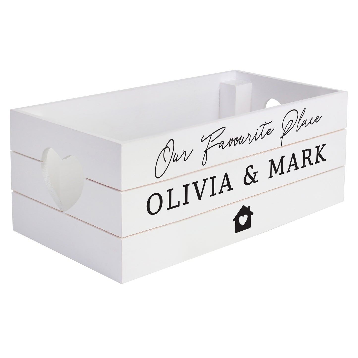 Personalised Home White Wooden Crate