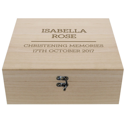 Personalised Any Message Large Wooden Keepsake Box