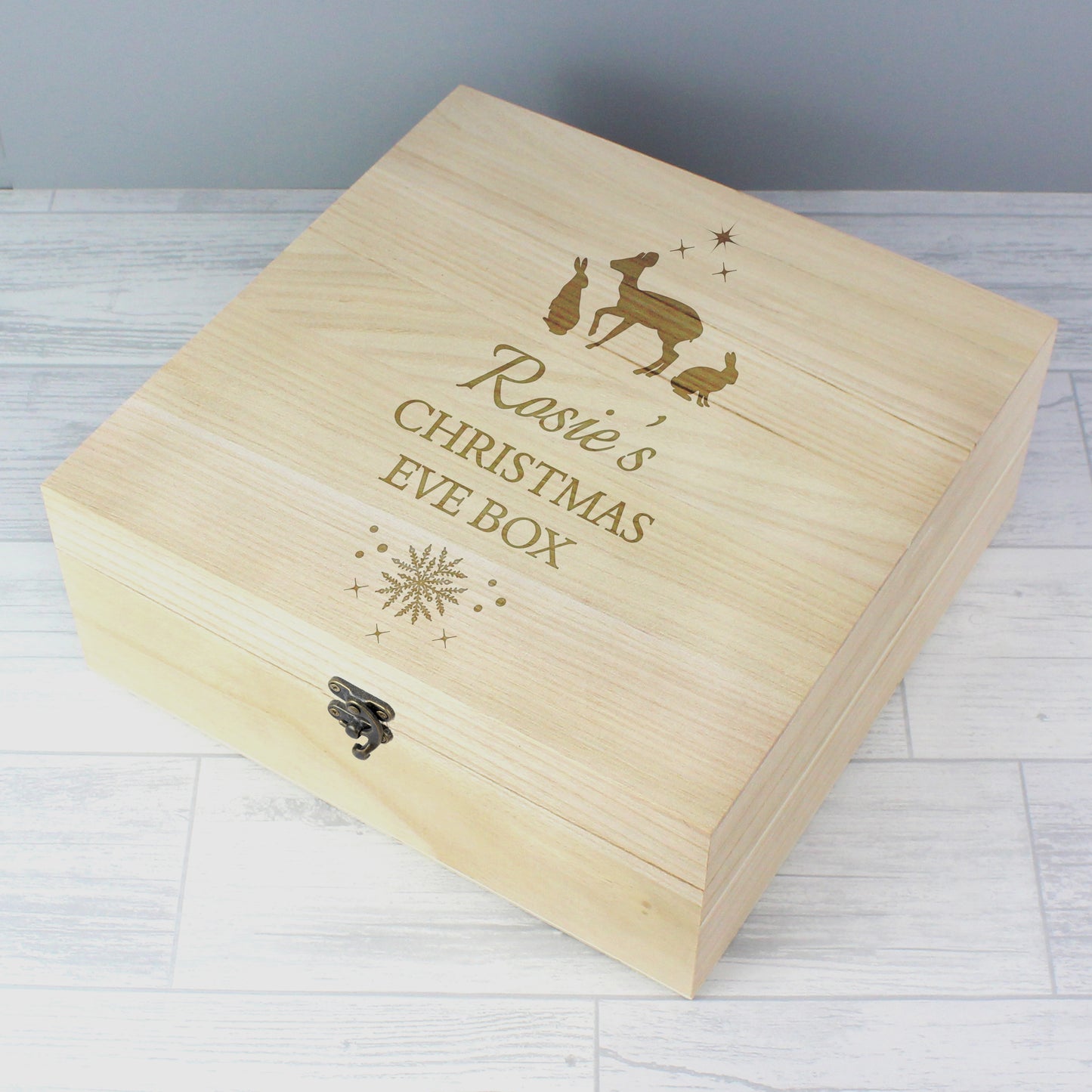 Personalised Christmas Large Wooden Keepsake Box